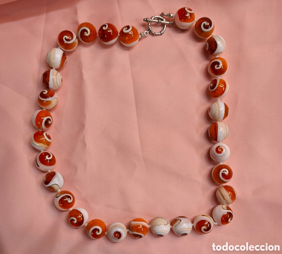 Joyeria: Collar artesanal de caracolas, resina y cierre de plata - Foto 5