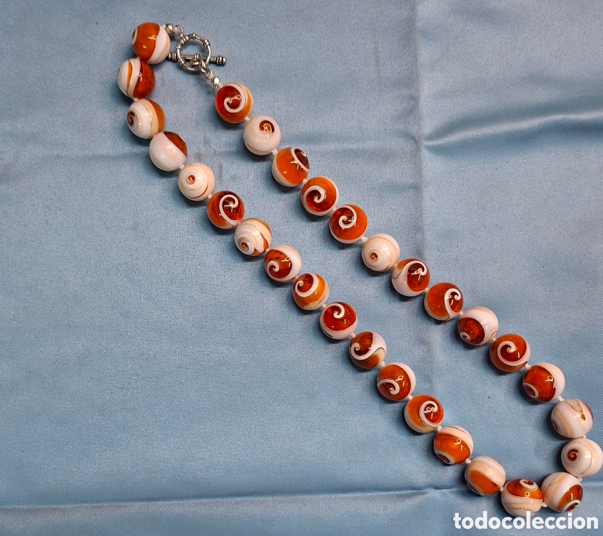 Joyeria: Collar artesanal de caracolas, resina y cierre de plata - Foto 6