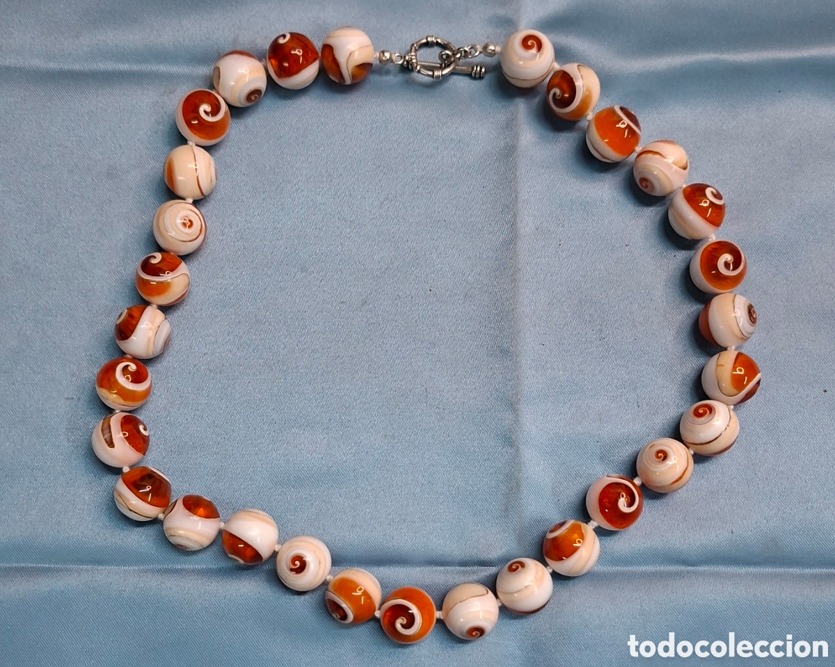 Joyeria: Collar artesanal de caracolas, resina y cierre de plata - Foto 7