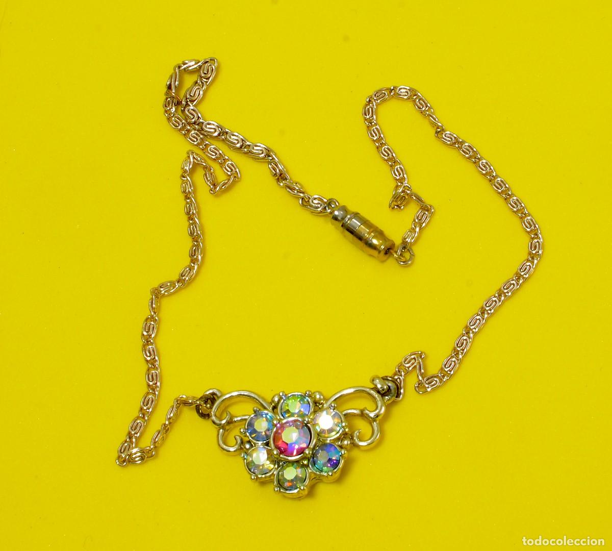 Joyeria: GARGANTILLA VINTAGE, ROSET&Oacute;N CON PIEDRAS DE COLOR