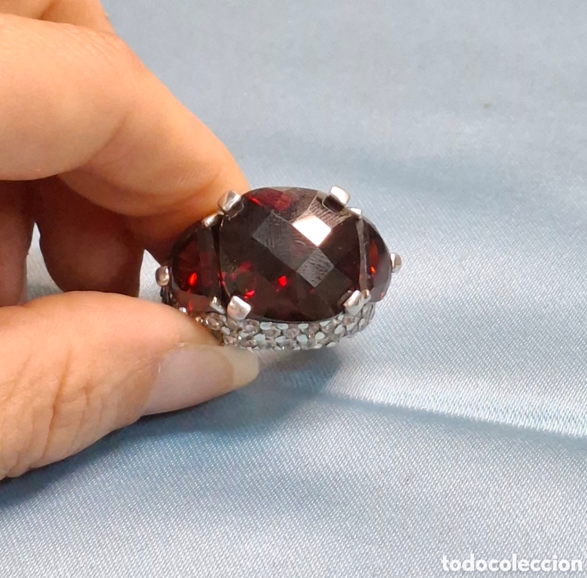 Joyeria: Anillo Plata Ajustable con Cristales