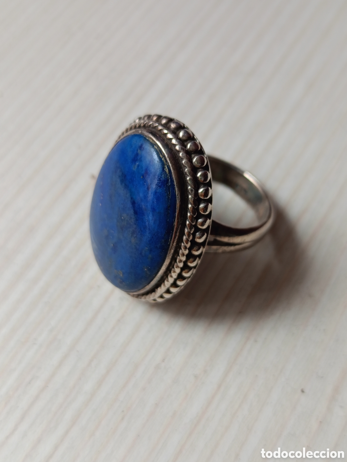 Joyeria: Anillo oval lapisl&aacute;zuli y plata de ley