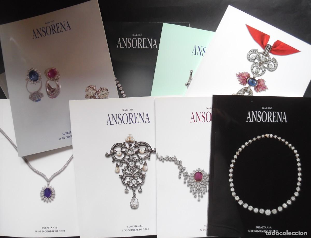 Joyeria: Joyas. 9 cat&aacute;logos fotogr&aacute;ficos de subastas de joyas de Ansorena (Madrid) de enero-diciembre 2021