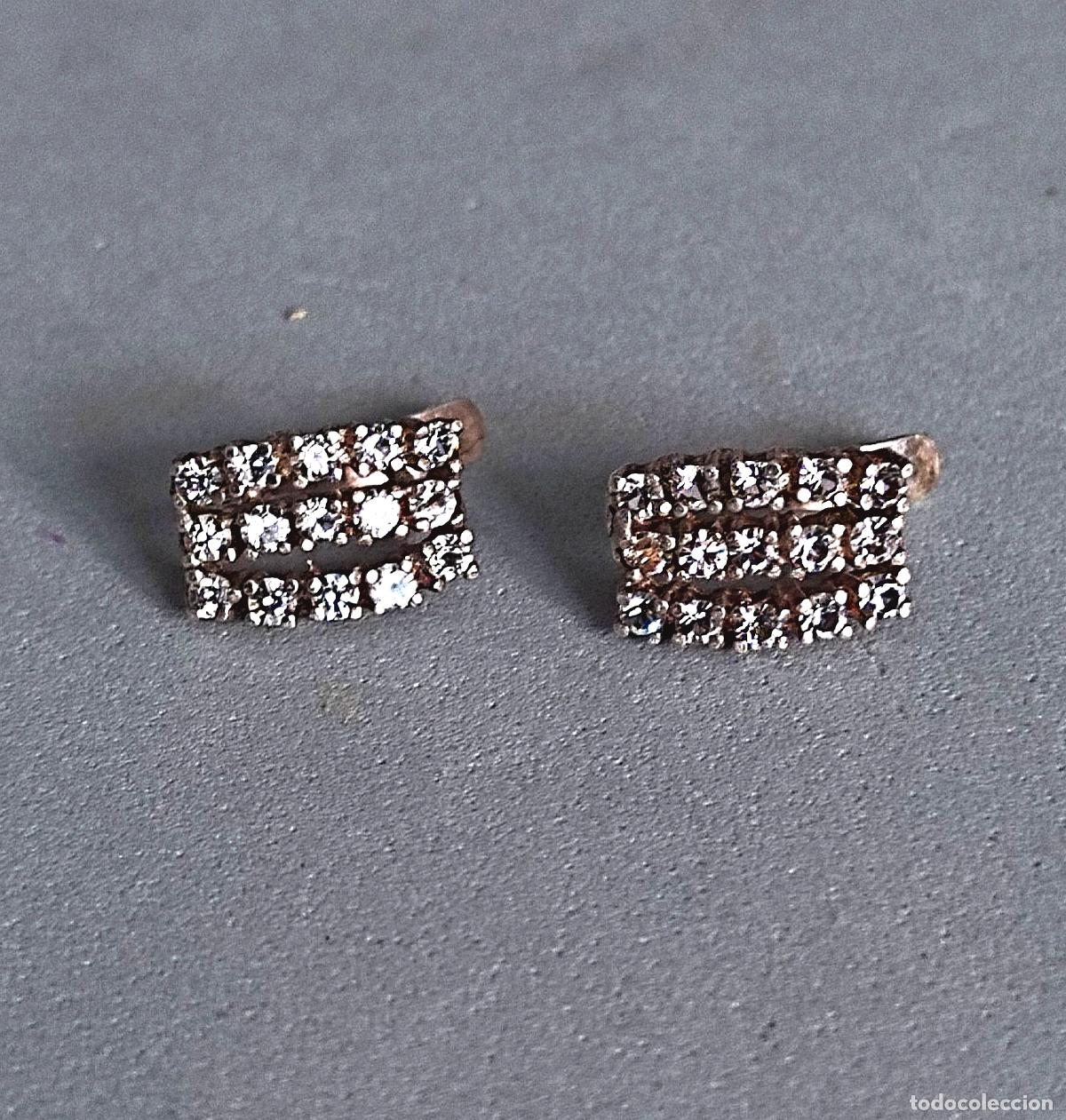 Joyeria: Pendientes de plata de ley con circonitas, cierre de pala catal&aacute;n. - Foto 2