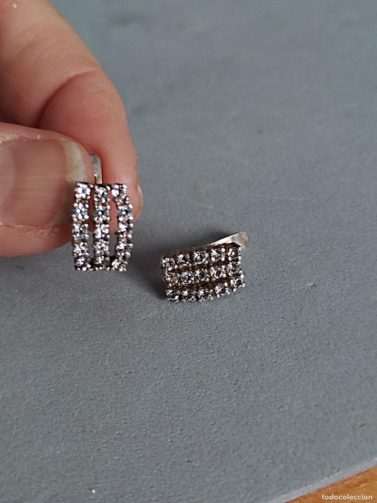 Joyeria: Pendientes de plata de ley con circonitas, cierre de pala catal&aacute;n. - Foto 4