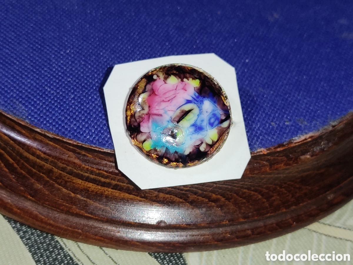 Joyeria: Broche Vintage de metal esmaltado al fuego.