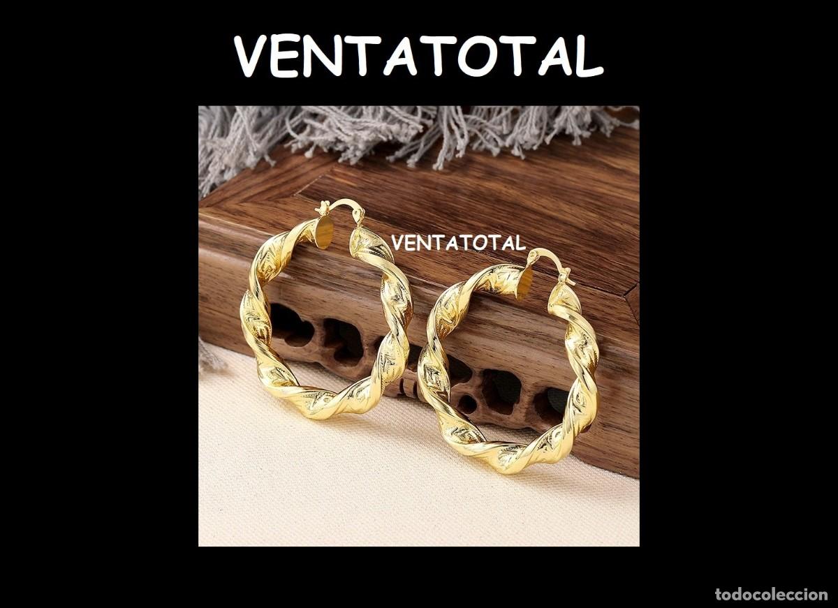 Joyeria: LUJO PENDIENTES ARO RIZADO SON DE ORO AMARILLO DE 22 KILATES LAMINADO PESA LOS DOS 19 GRAMOS