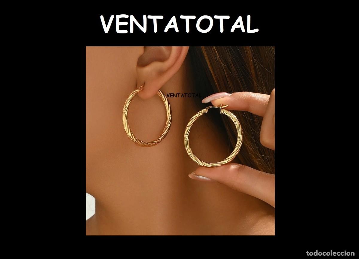 Joyeria: LUJO PENDIENTES ARO RIZADO SON DE ORO AMARILLO DE 22 KILATES LAMINADO PESA LOS DOS 10 GRAMOS