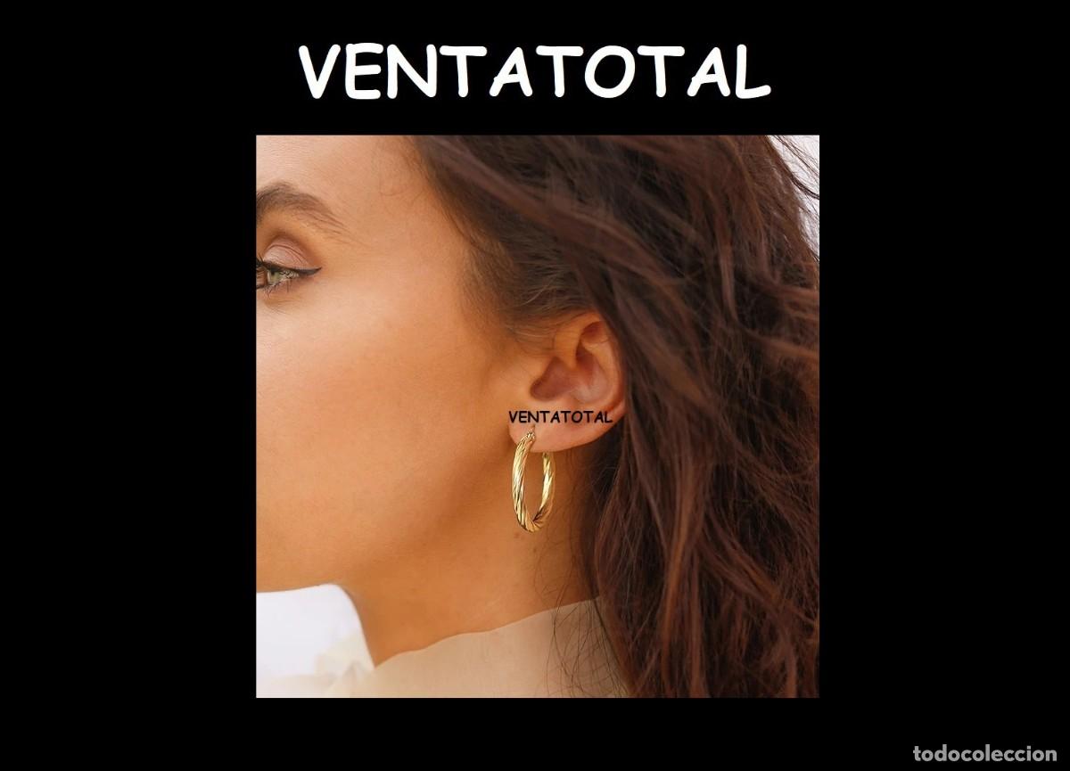 Joyeria: LUJO PENDIENTES ARO RIZADO SON DE ORO AMARILLO DE 22 KILATES LAMINADO PESA LOS DOS 6,5 GRAMOS