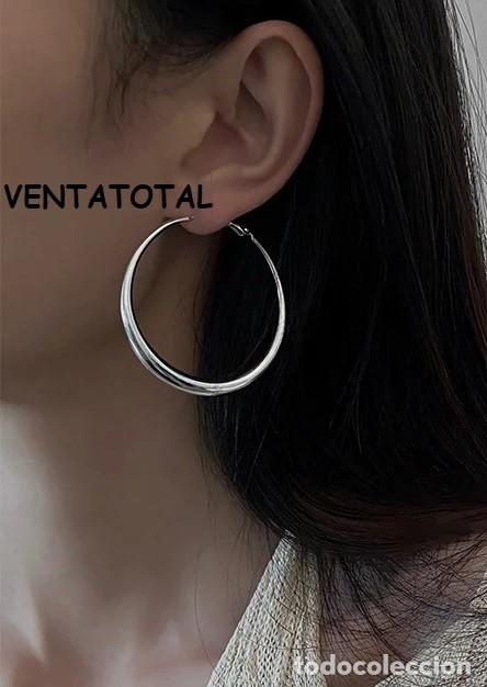 Joyeria: LUJO PENDIENTES ARO CANDONGAS SON DE ORO BLANCO DE 18 KILATS LAMINADO PESA LOS DOS 12 GRA