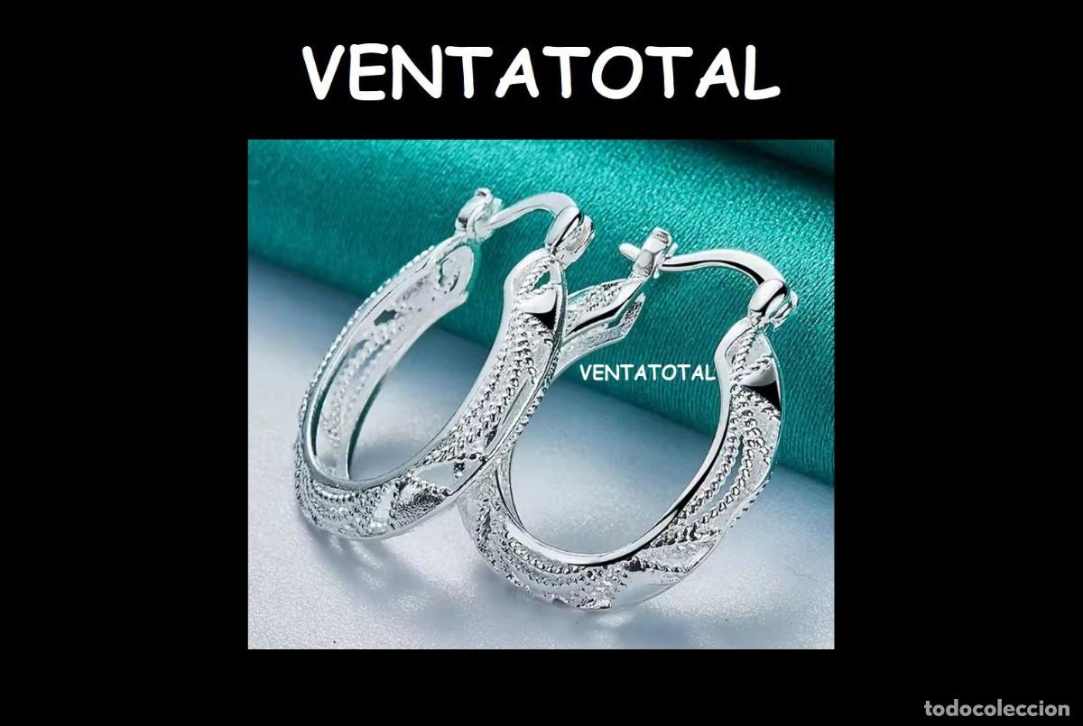 Joyeria: LUJO PENDIENTES ARO CON DETALLES ELEGANTES SON DE ORO BLANCO DE 18KILATS LAMINADO PESA LOS DOS 5GRA