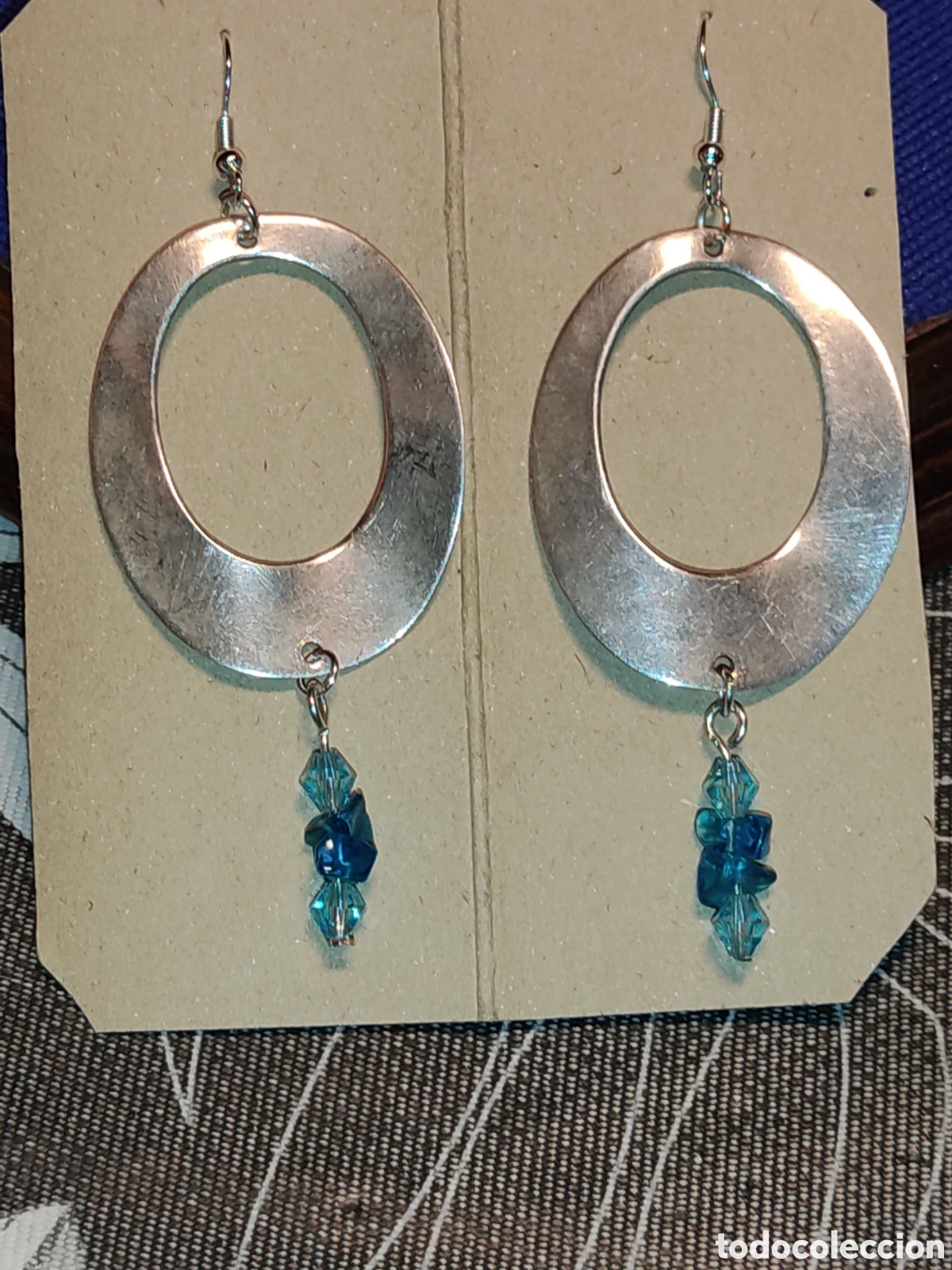 Joyeria: Pendientes largos de plata 925 con cristal.Vintage.