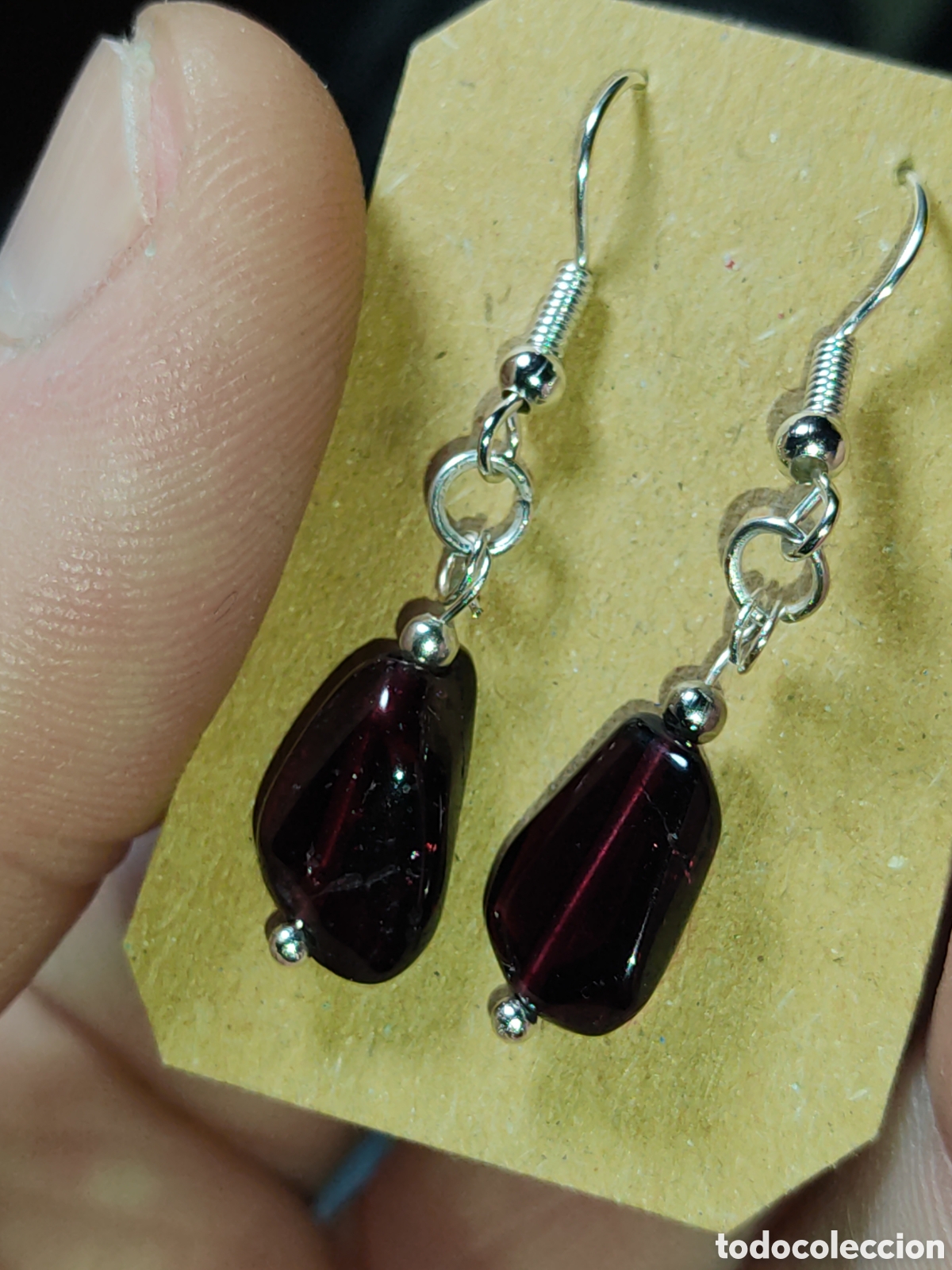 Joyeria: Pendientes con granates naturales. - Foto 2
