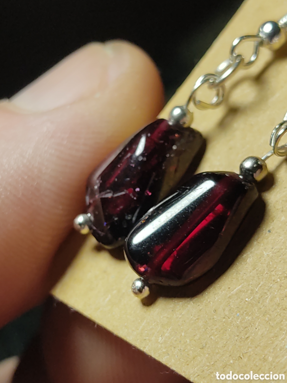 Joyeria: Pendientes con granates naturales. - Foto 3