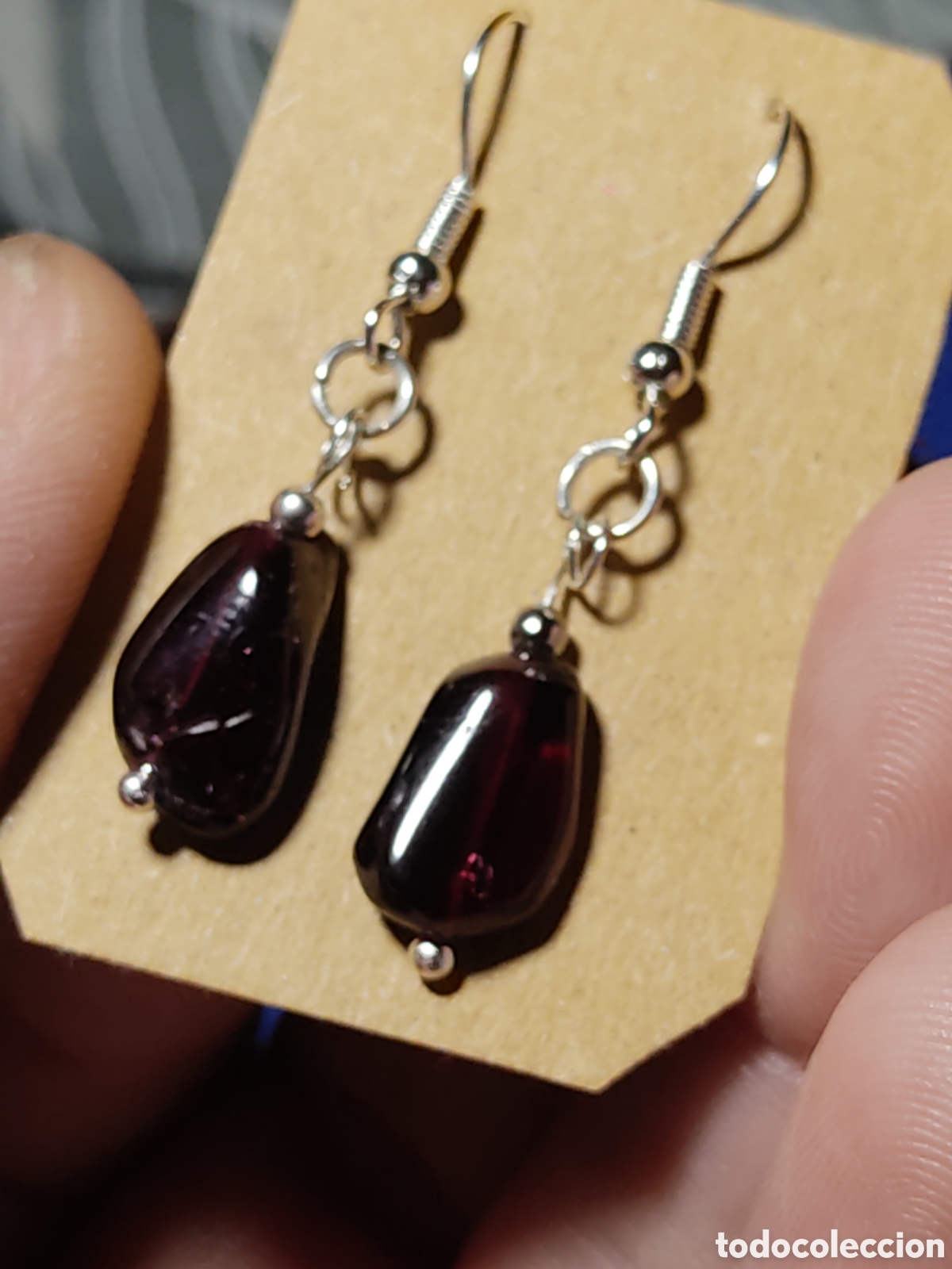 Joyeria: Pendientes con granates naturales. - Foto 4