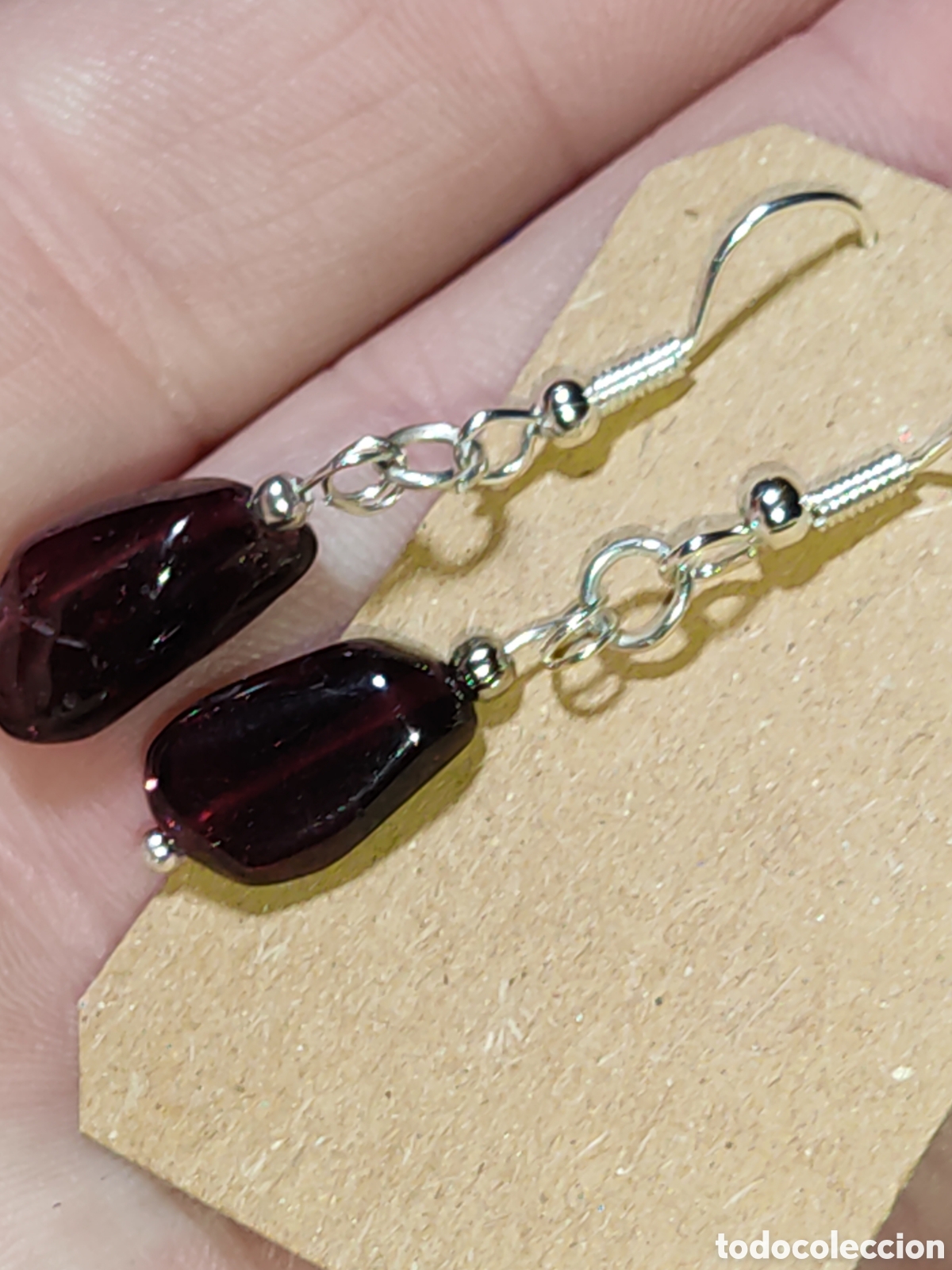 Joyeria: Pendientes con granates naturales. - Foto 7