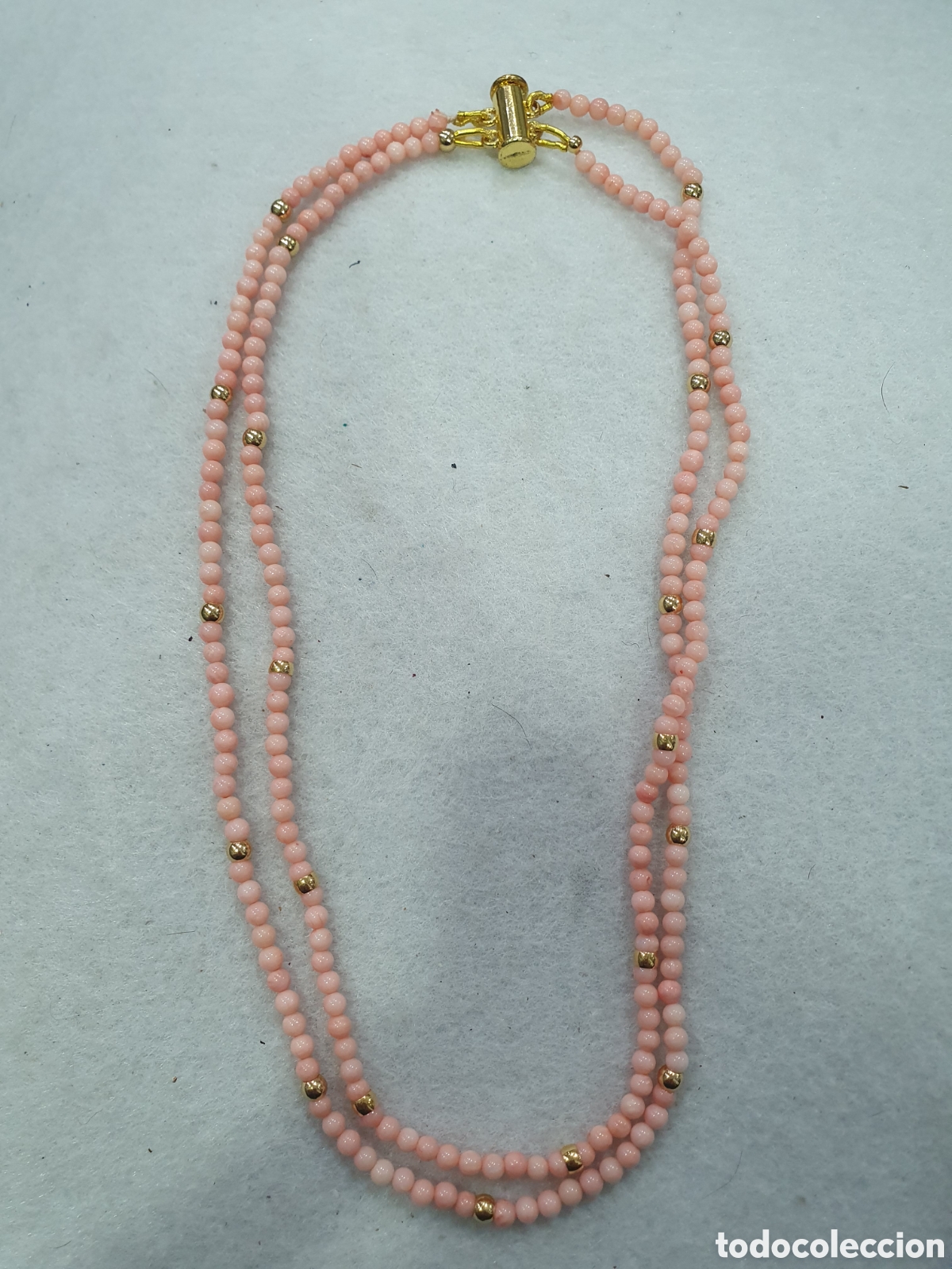 Joyeria: Gargantilla con cuentas imitando coral piel de &aacute;ngel. (L110)