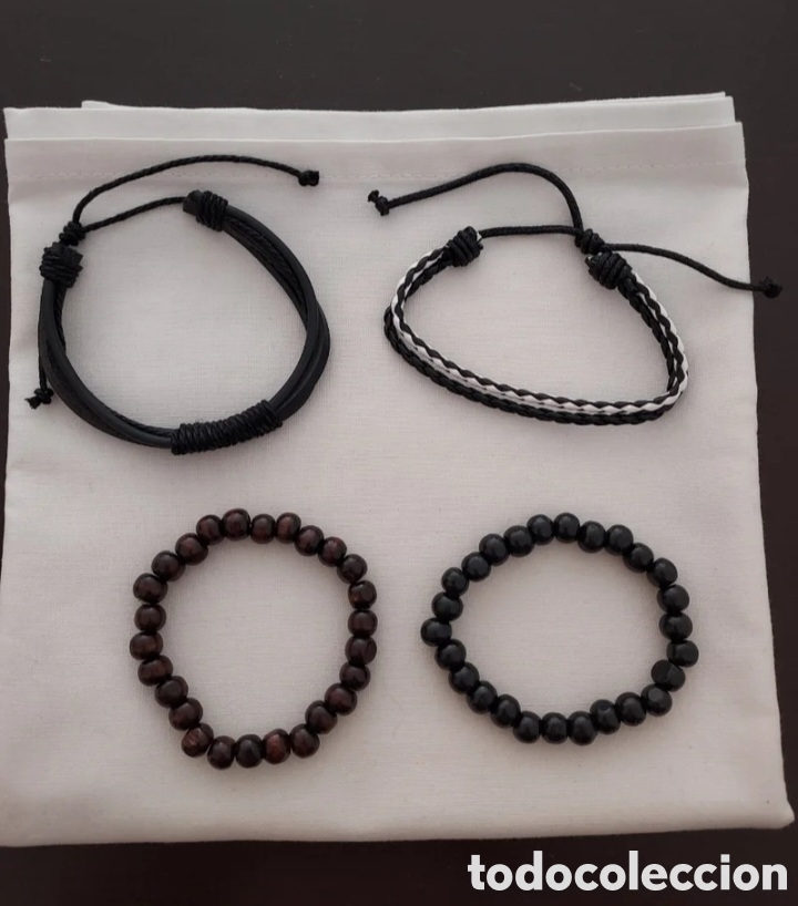 Joyeria: 4 Pulseras Unisex - Negro y Marr&oacute;n