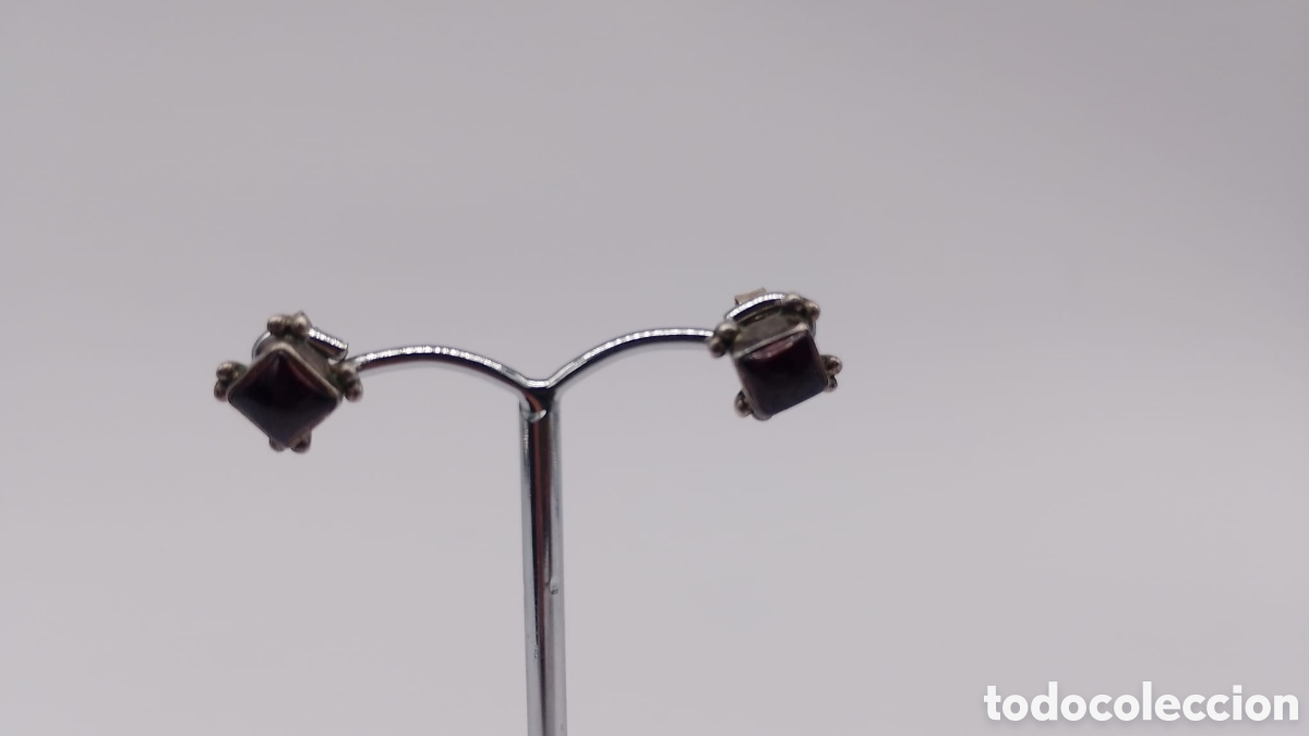 Joyeria: Pendientes plata y granate. - Foto 2