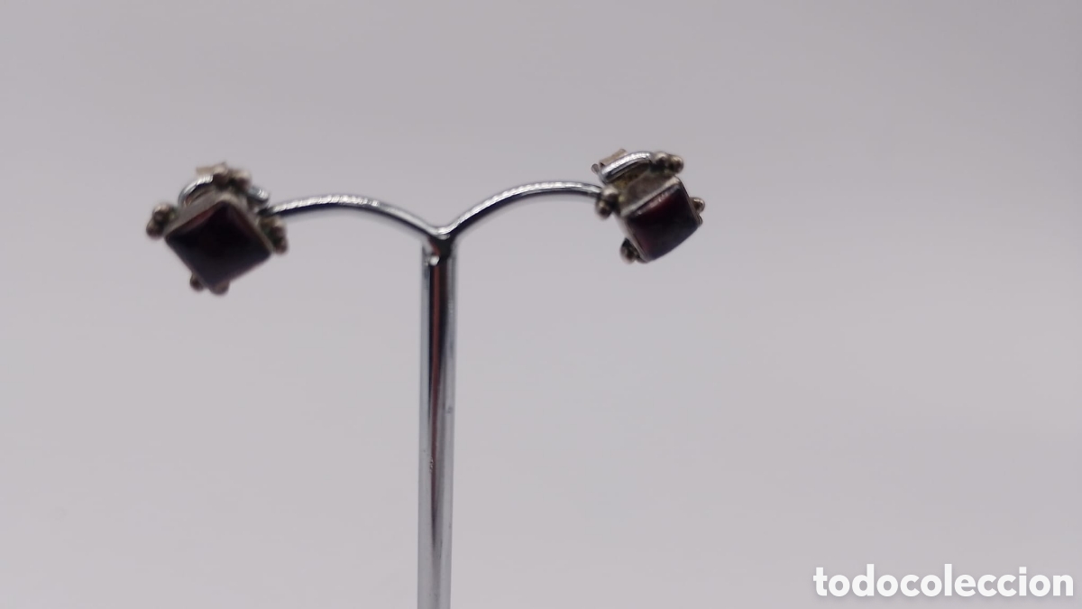 Joyeria: Pendientes plata y granate. - Foto 3