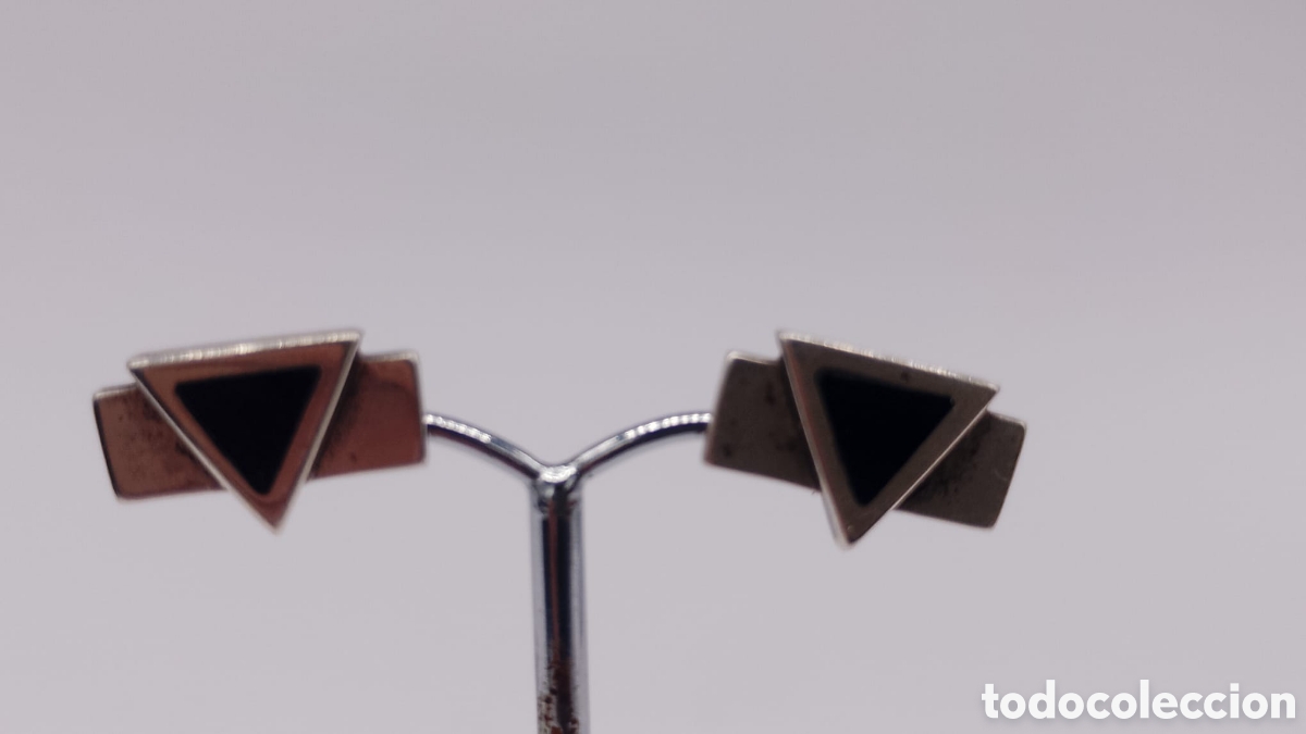 Joyeria: Pendientes plata y esmalte en negro