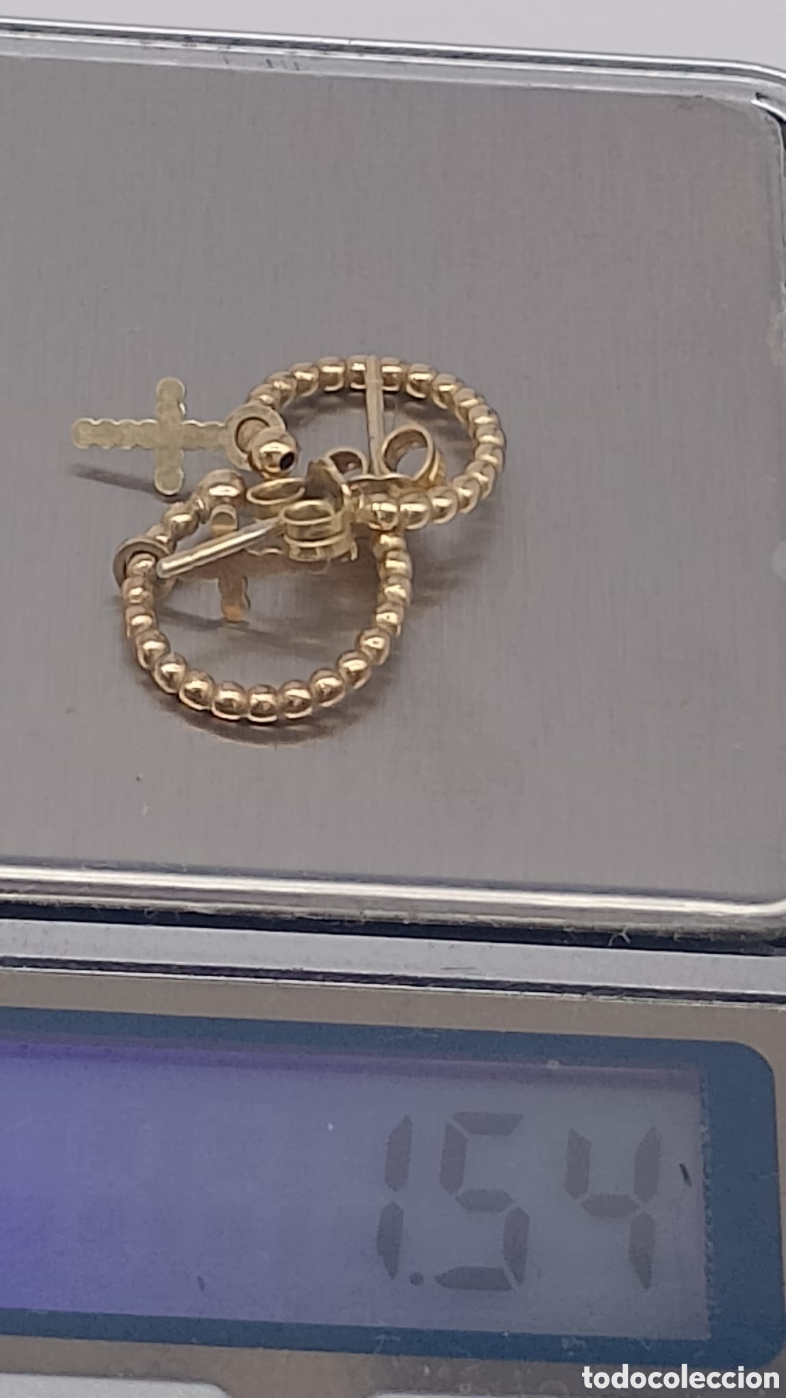 Joyeria: Pendientes plata dorada cruces - Foto 4