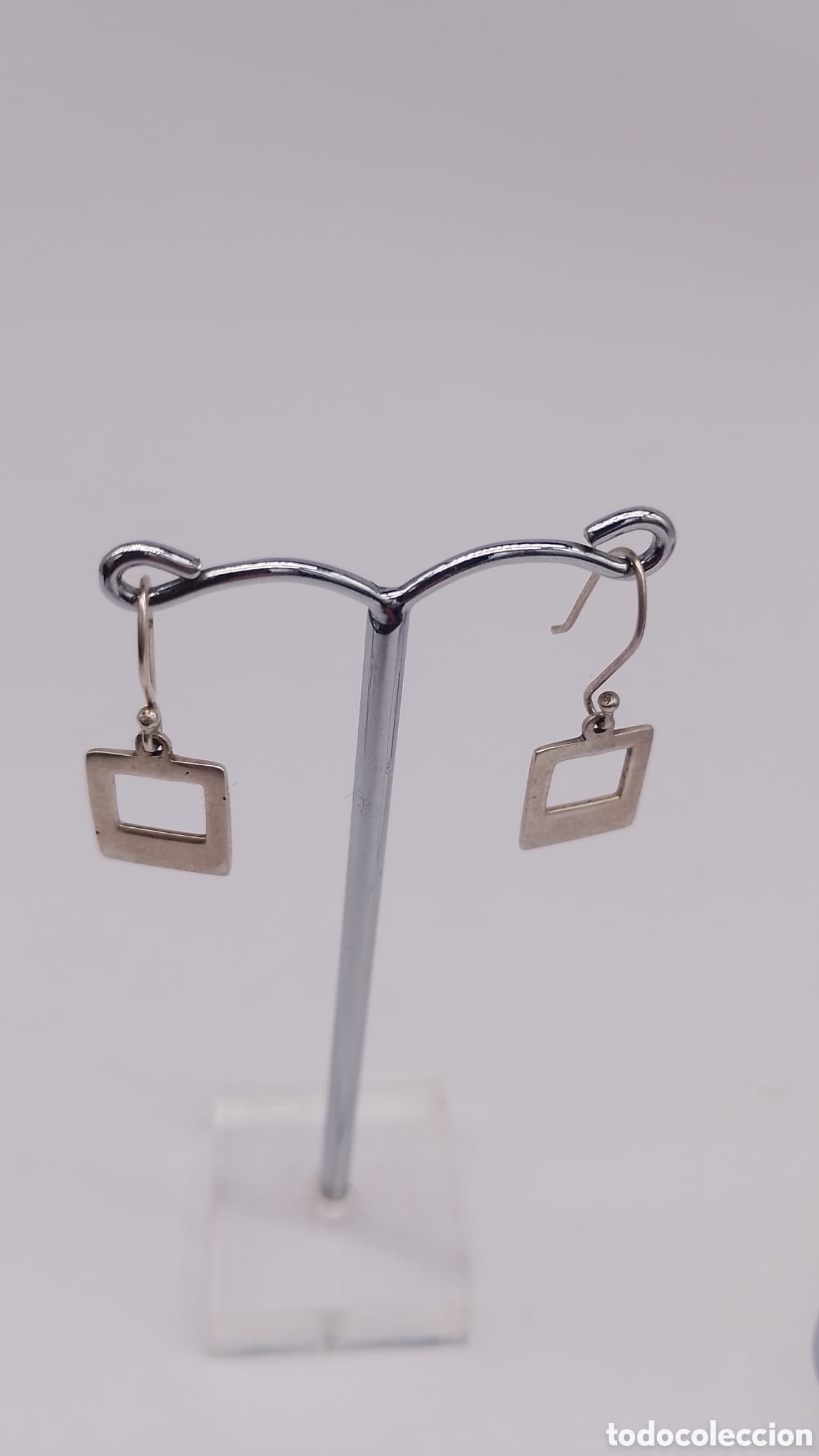 Joyeria: Pendientes de plata cuadrados