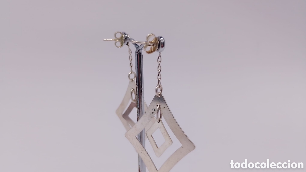 Joyeria: Pendientes de plata rombos