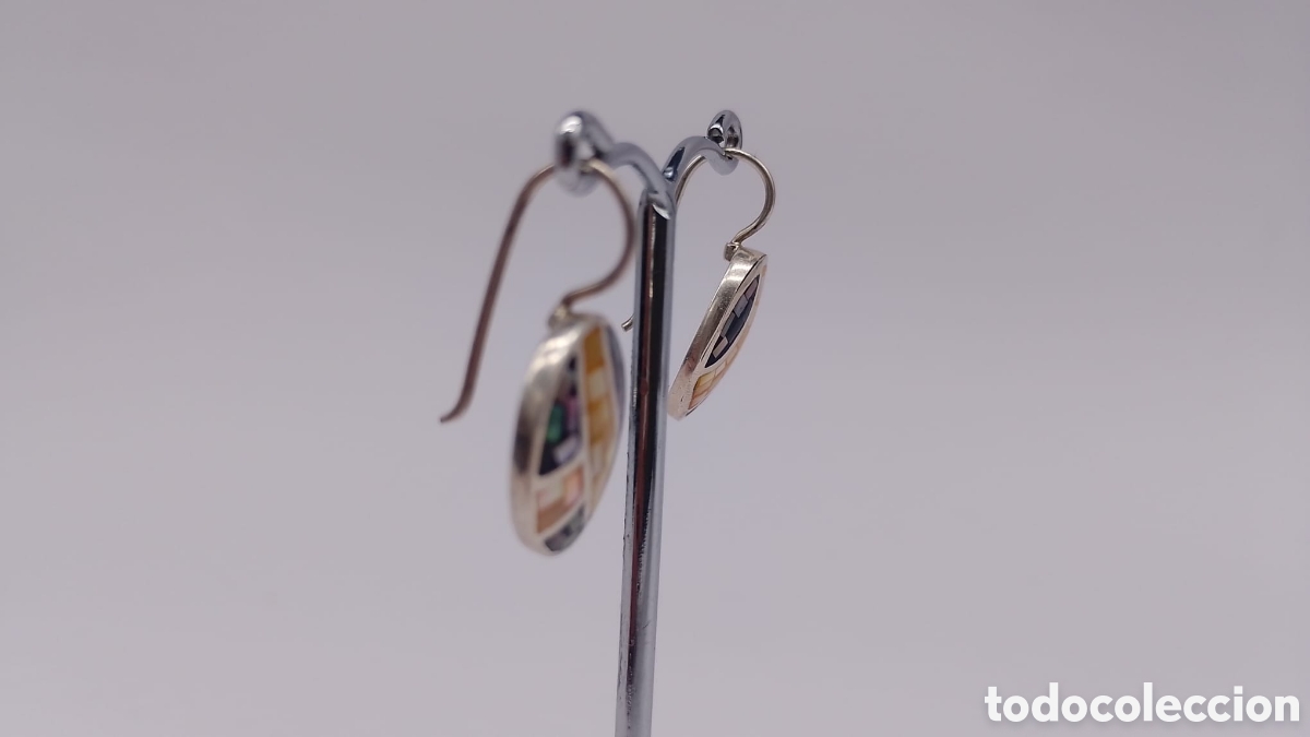 Joyeria: Pendientes plata y teselas de nacar - Foto 3