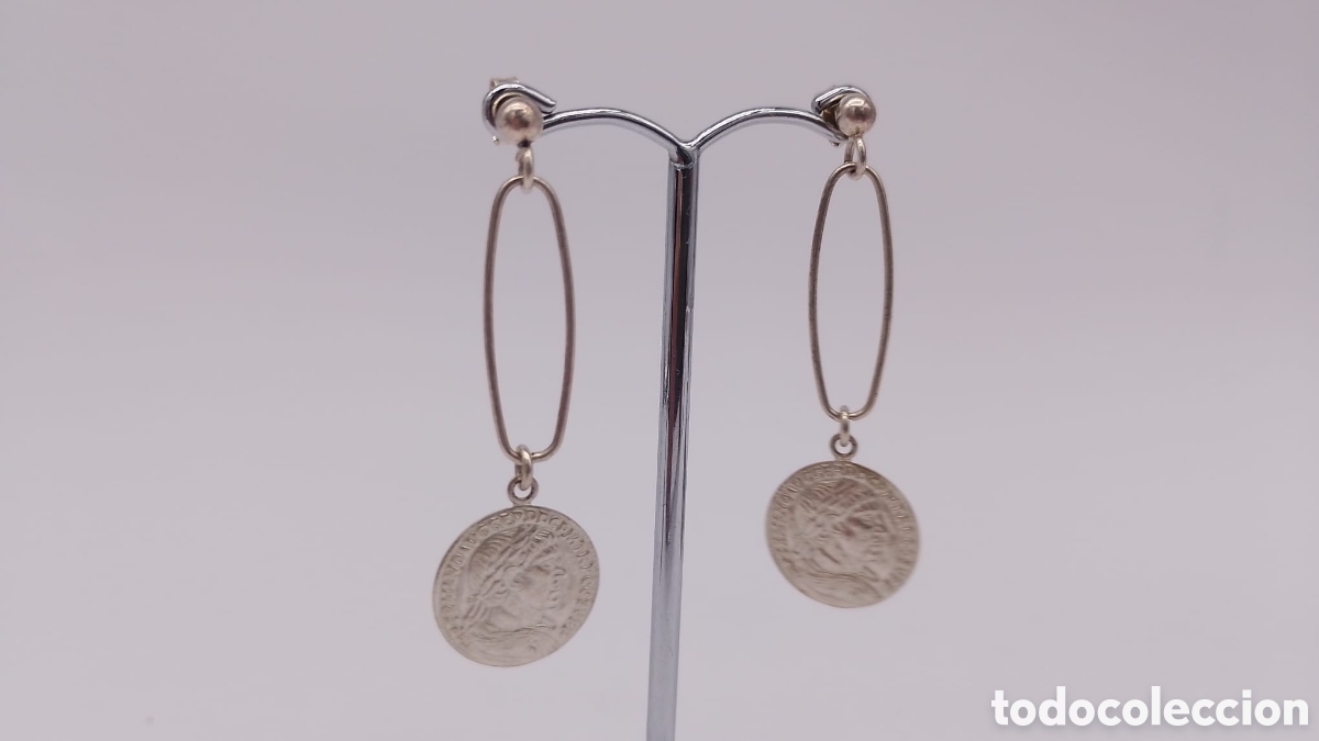 Joyeria: Pendientes plata monedas