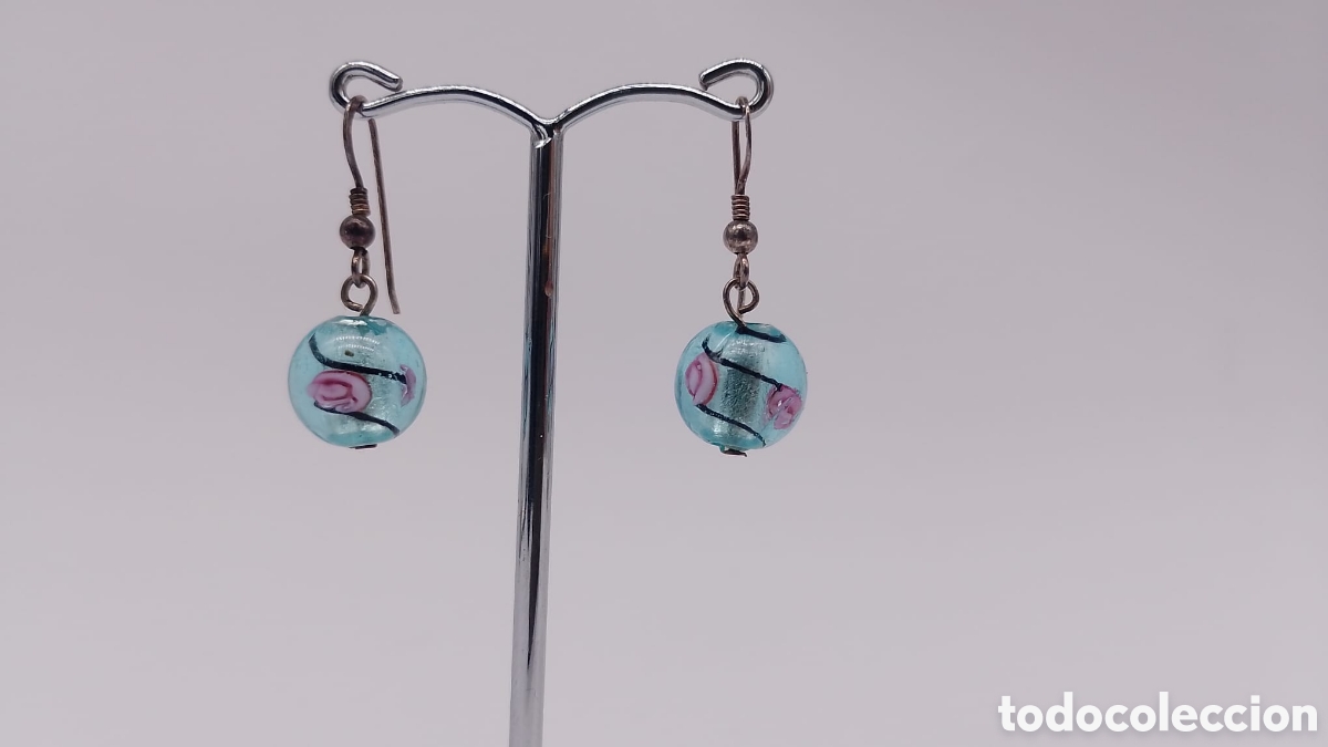 Joyeria: Pendientes plata y cristal estilo murano