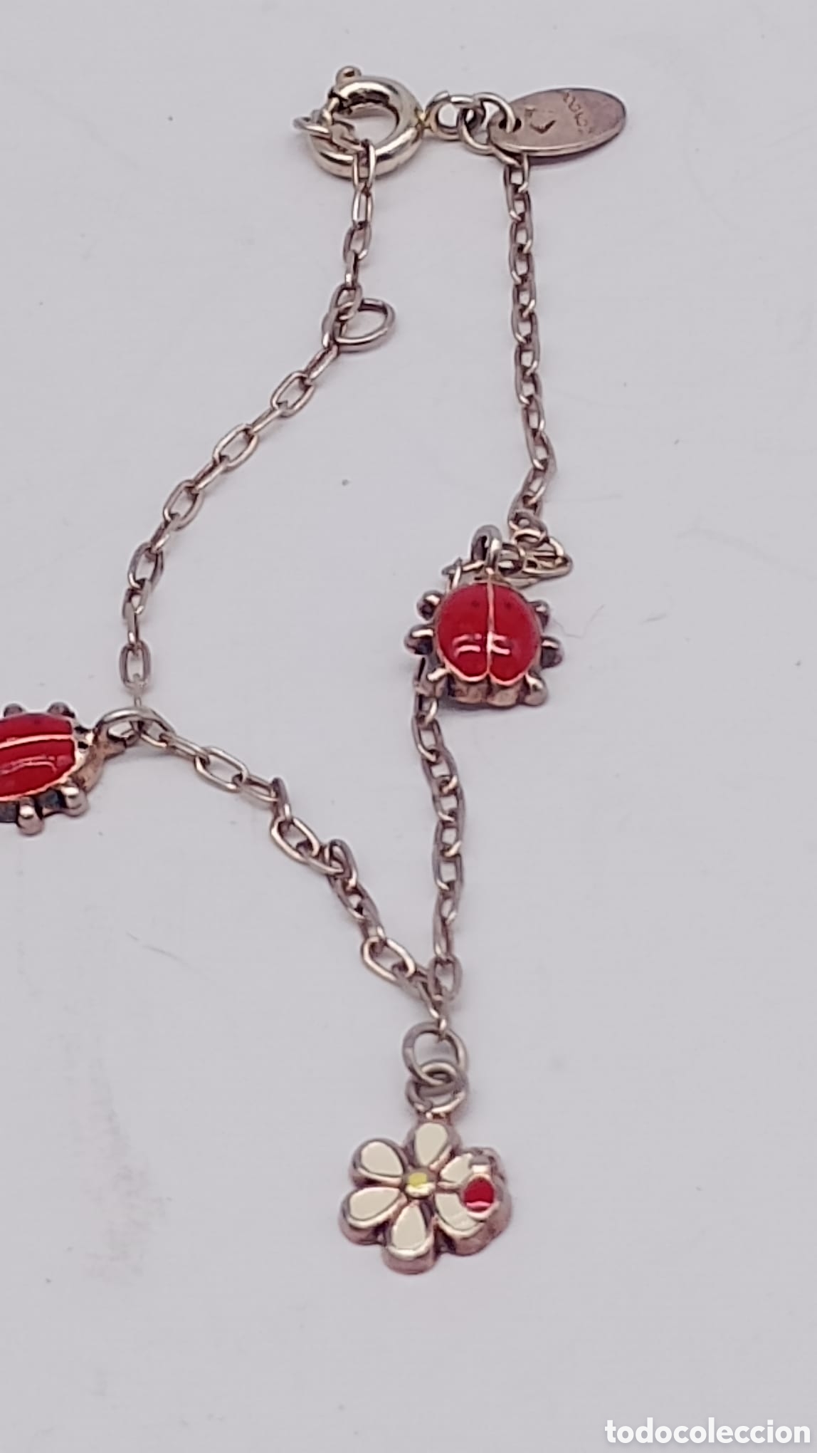 Joyeria: pulsera plata mariquitas