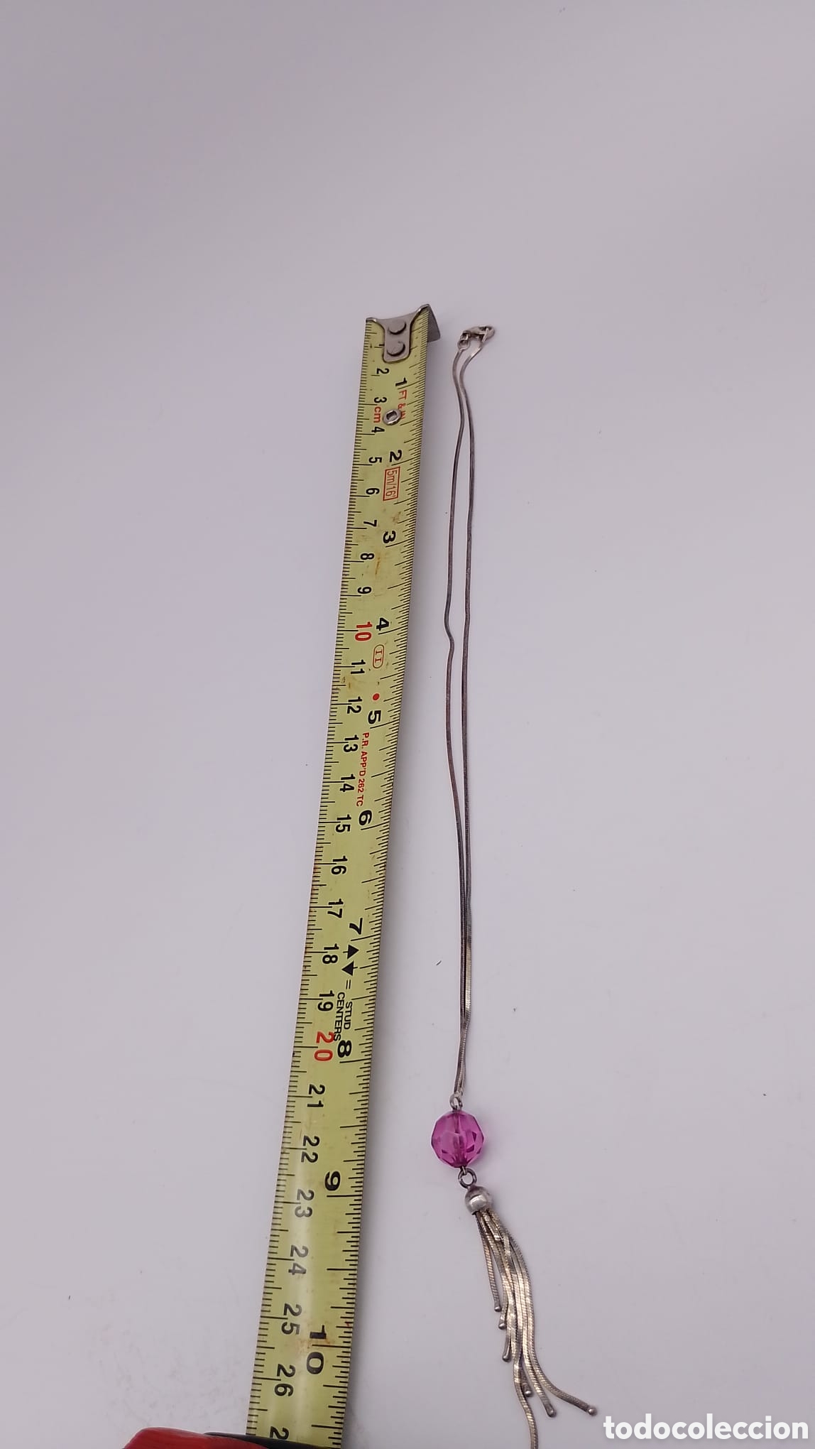 Joyeria: Collar plata piedra faceta da morada y flecos - Foto 3