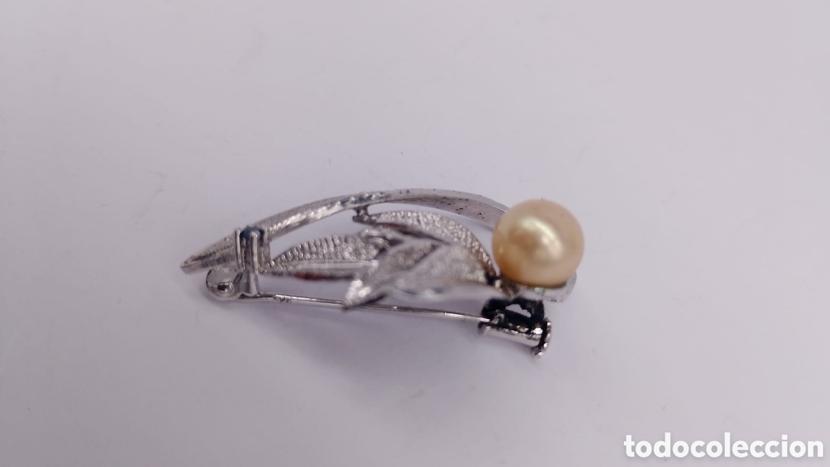 Joyeria: Broche plata Perla y piedra azul - Foto 2