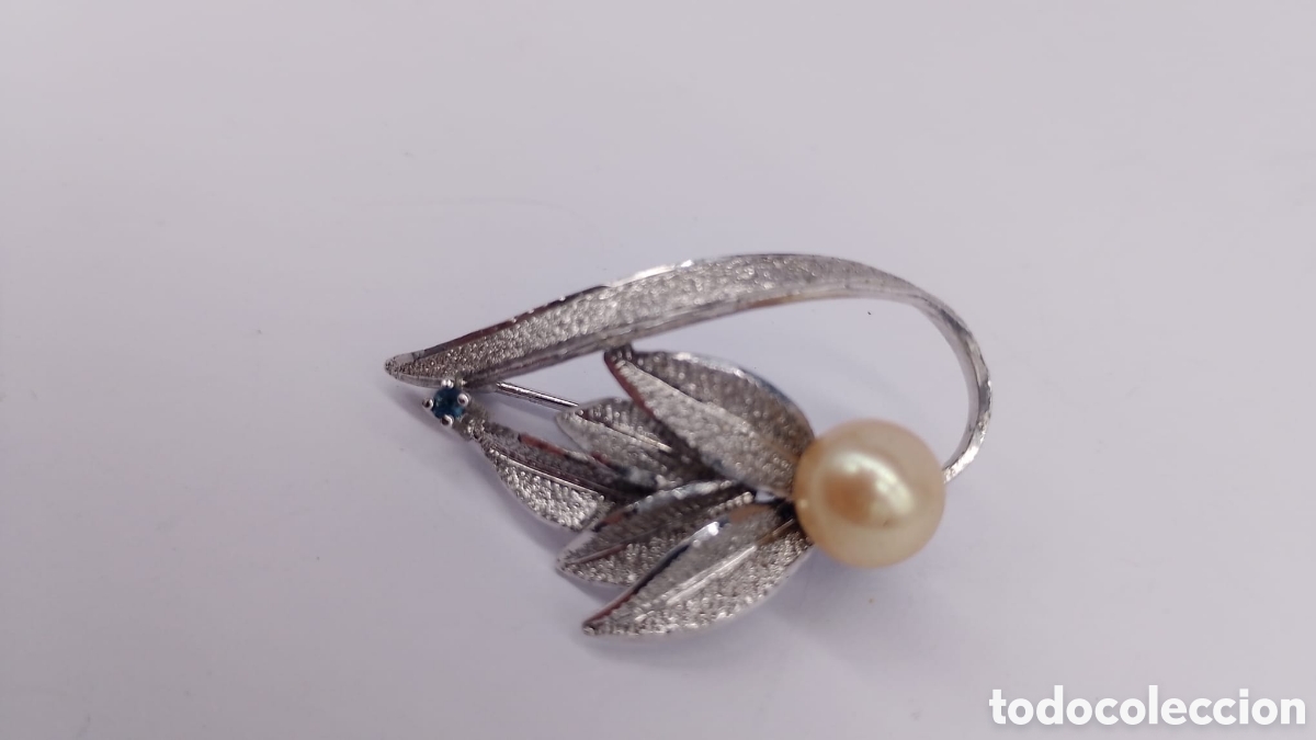 Joyeria: Broche plata Perla y piedra azul - Foto 3
