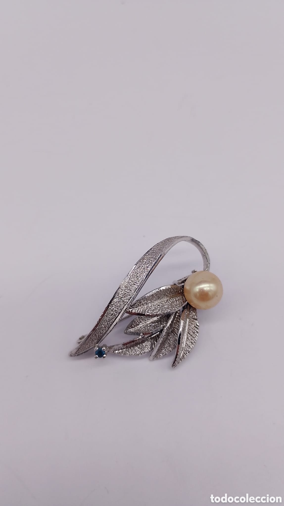 Joyeria: Broche plata Perla y piedra azul - Foto 1