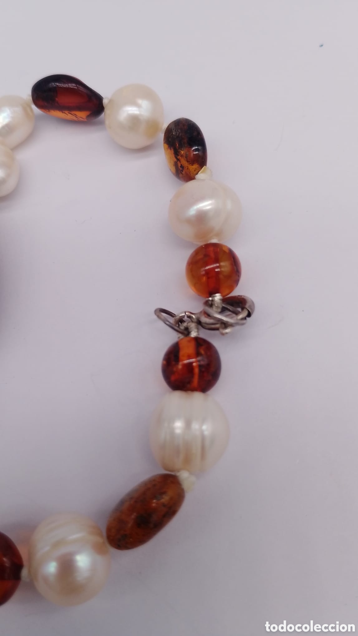 Joyeria: Pulsera &aacute;mbar perlas barrocas y plata. - Foto 3
