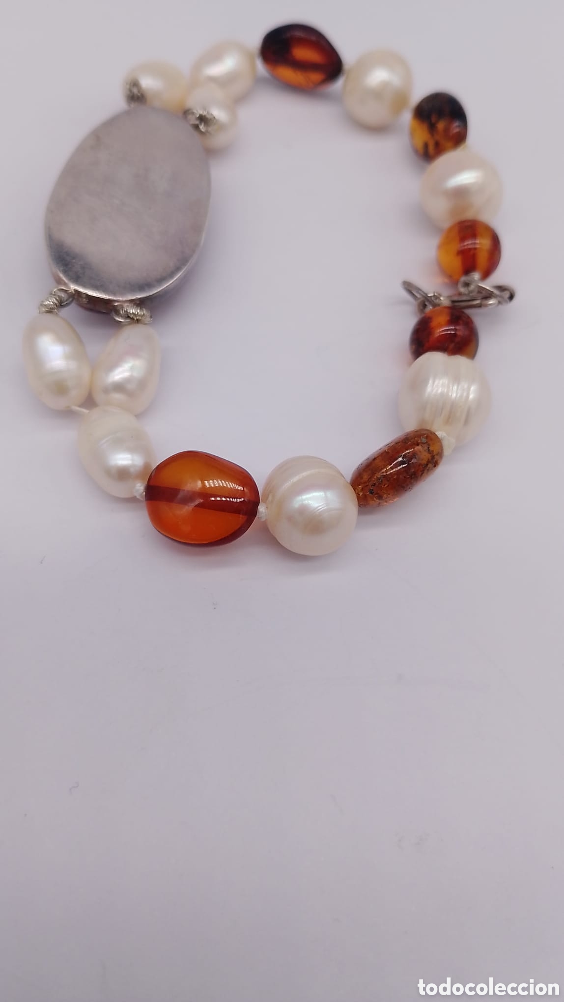 Joyeria: Pulsera &aacute;mbar perlas barrocas y plata. - Foto 4