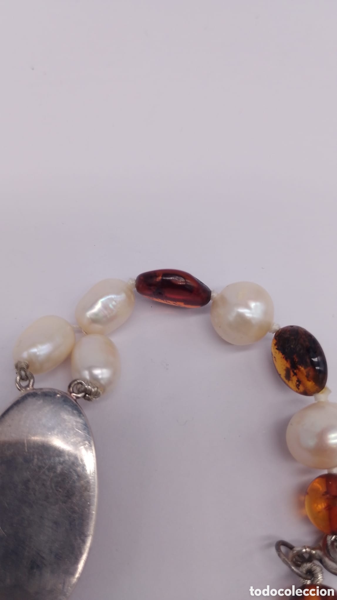 Joyeria: Pulsera &aacute;mbar perlas barrocas y plata. - Foto 6