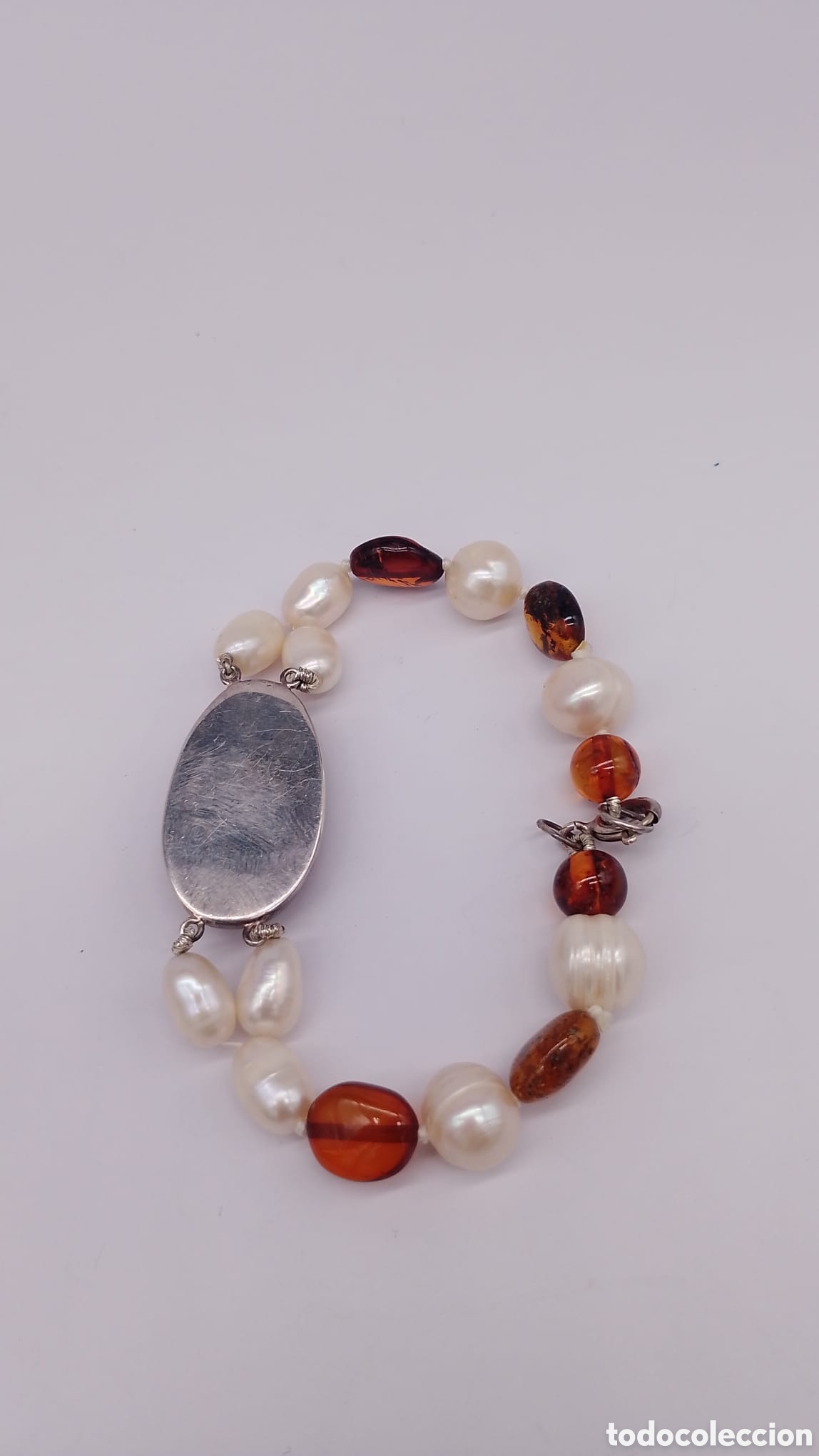 Joyeria: Pulsera &aacute;mbar perlas barrocas y plata. - Foto 2