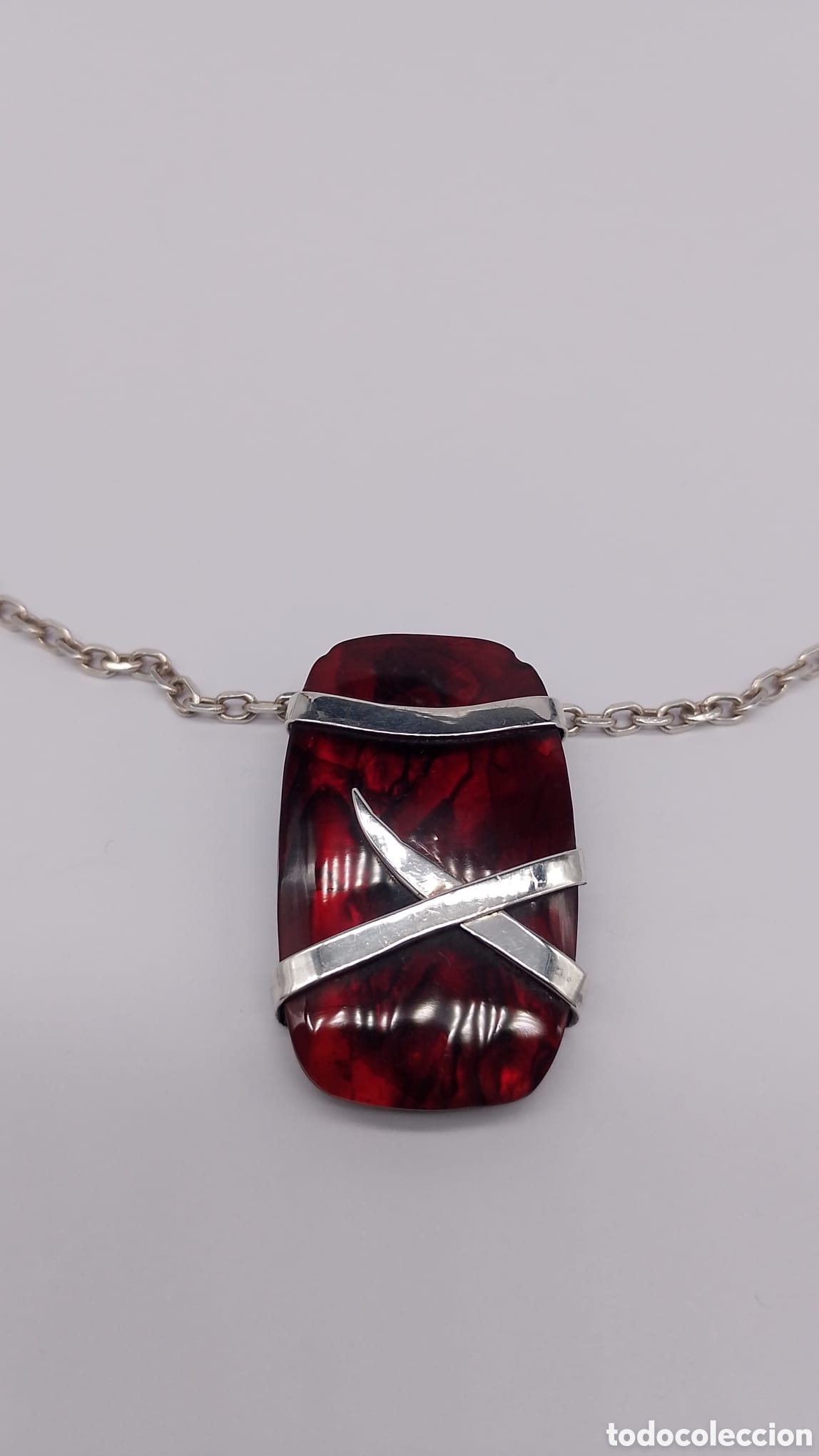 Joyeria: Colgante plata y piedras granate.Antiguo.