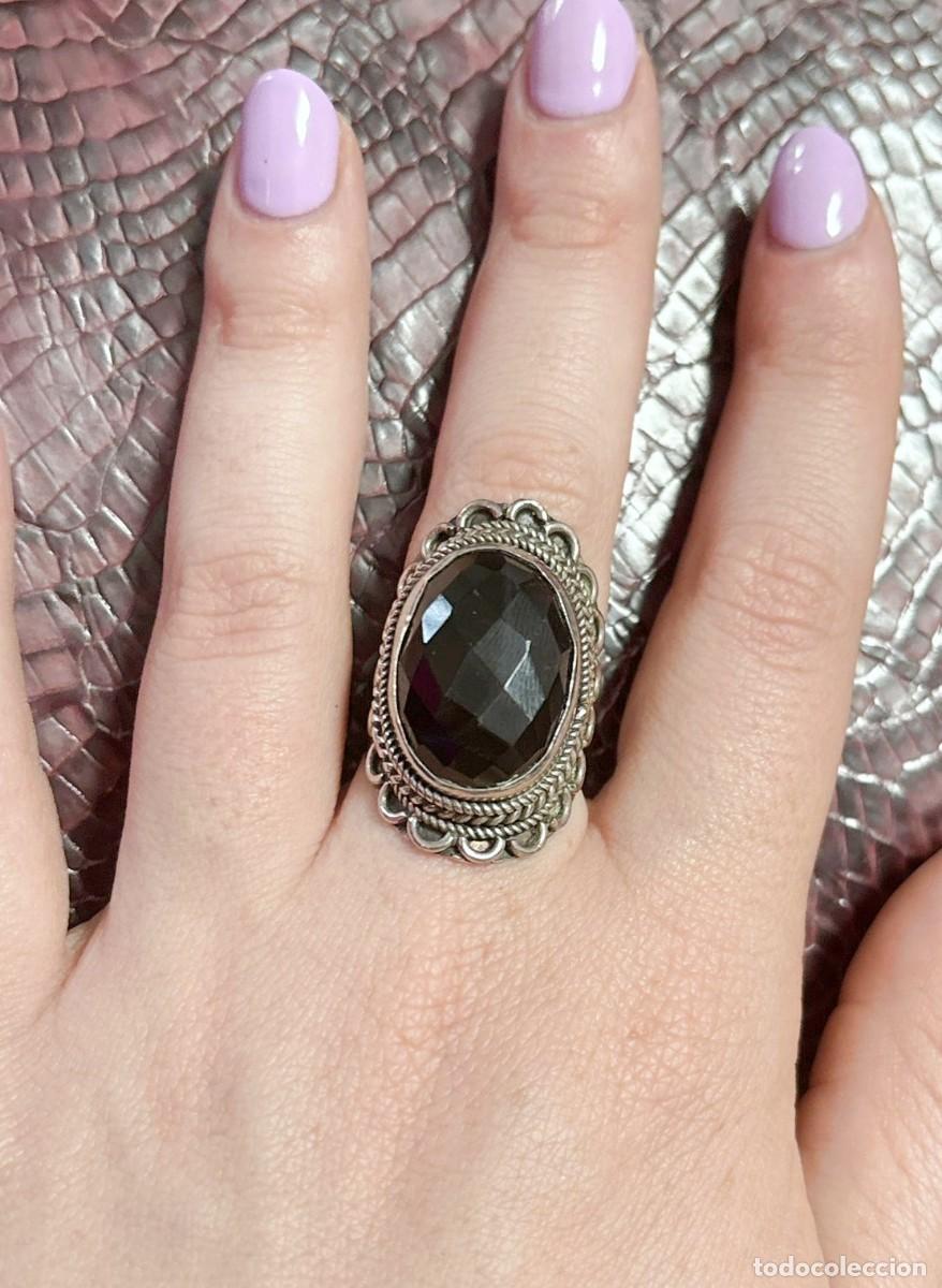 Joyeria: Anillo de &Oacute;nix Facetado | Plata 925 | Elegancia Cl&aacute;sica I 13 gramos.