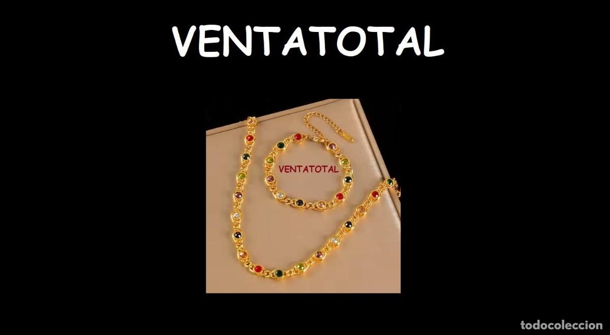 Joyeria: CONJUNTO DE COLLAR Y PULSERA SON DE ORO AMARILLO DE 22 KILATES LAMINADO CON RUBIS Y ZAFIROS