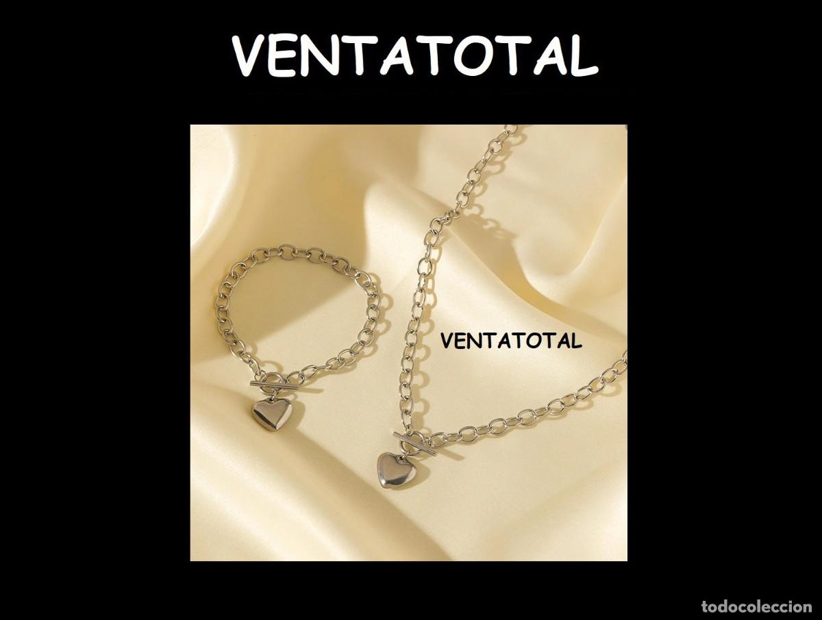 Joyeria: CALIDAD SUPERIOR CONJUNTO DE COLLAR Y PULSERA SON DE ORO BLANCO DE 18 KILATES LAMINADO