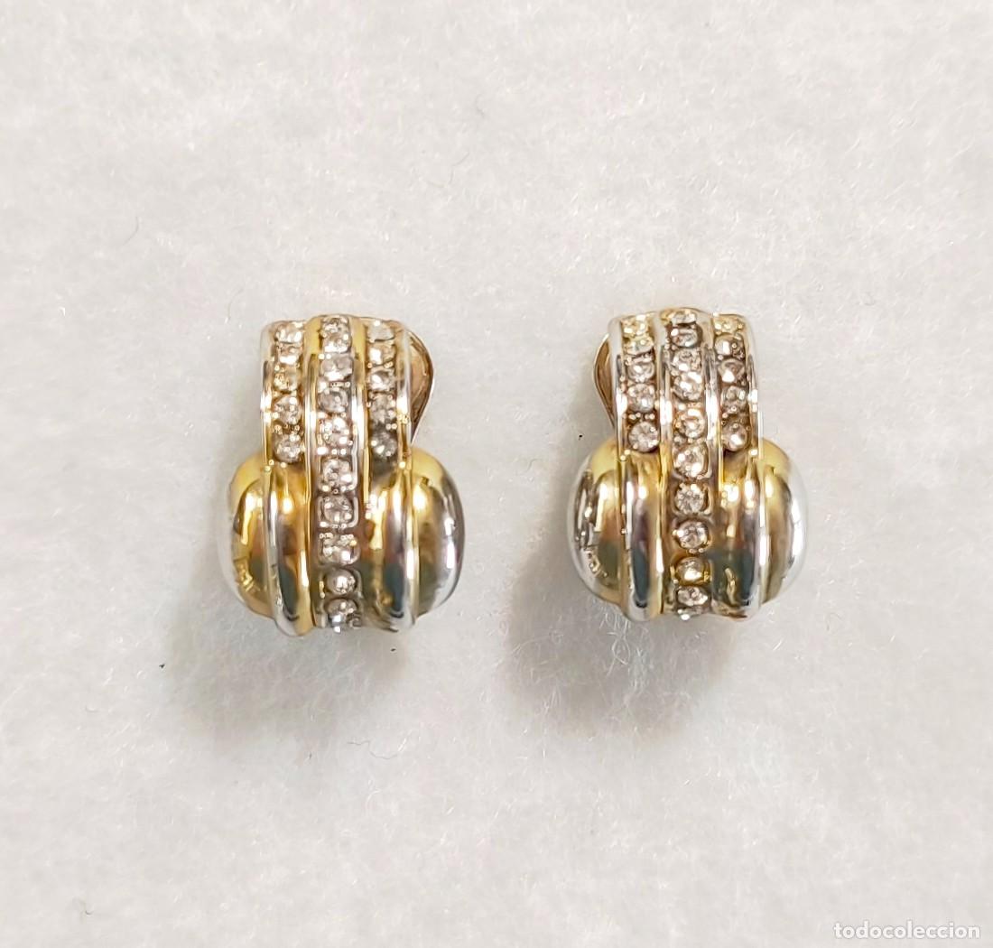Joyeria: PENDIENTES DE CLIP DE DE PLATA CON DORADOS Y CRIATALES DE SWAROVSKI.