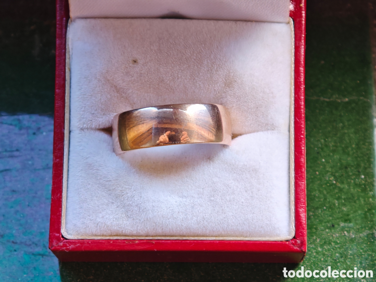 Joyeria: Anillo de oro rosa 14 k contraste - Foto 2