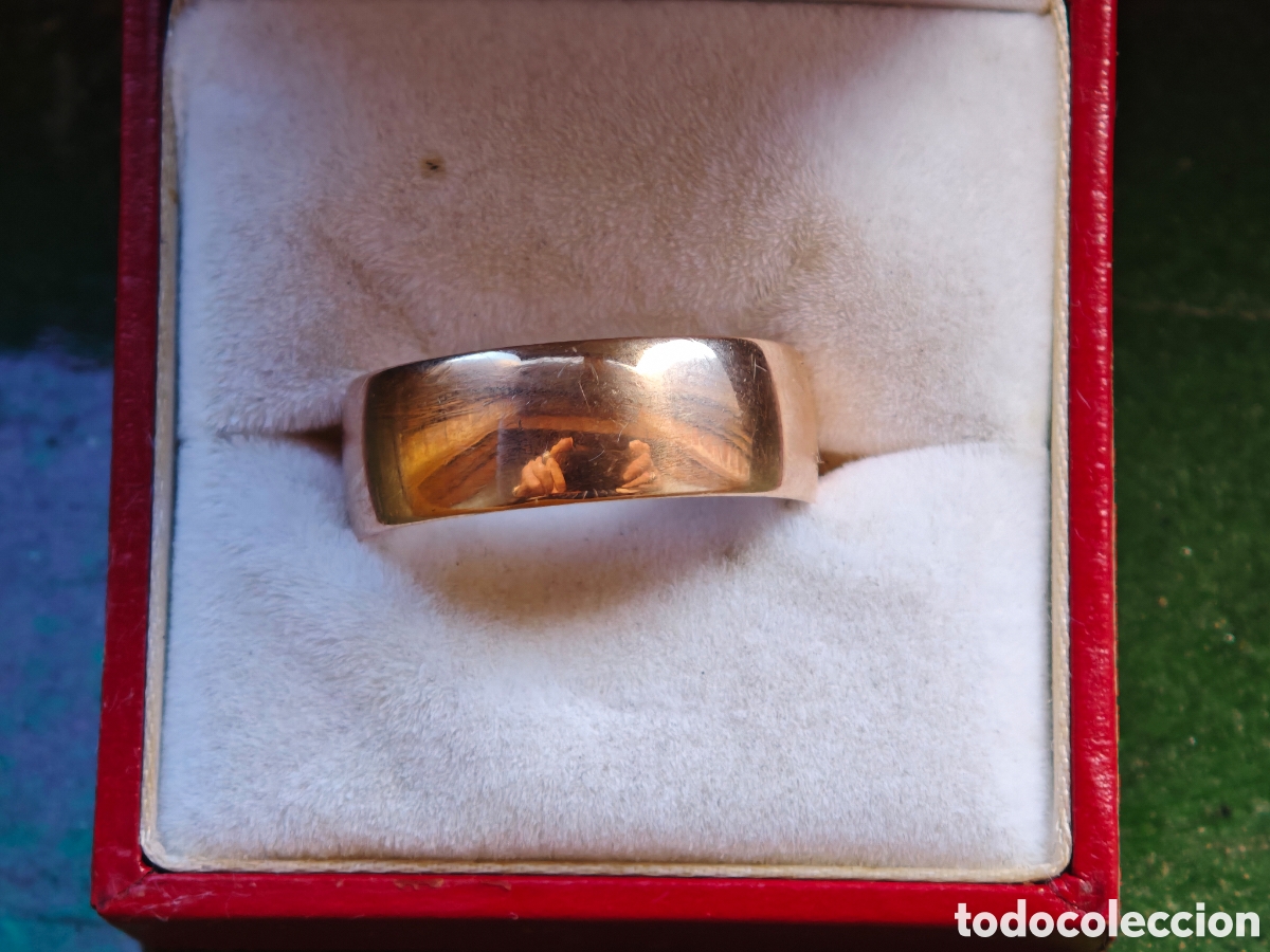 Joyeria: Anillo de oro rosa 14 k contraste - Foto 3