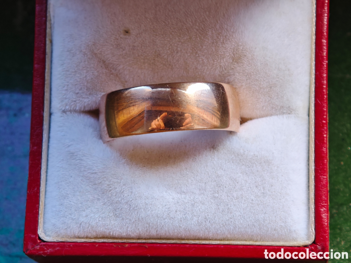 Joyeria: Anillo de oro rosa 14 k contraste - Foto 4