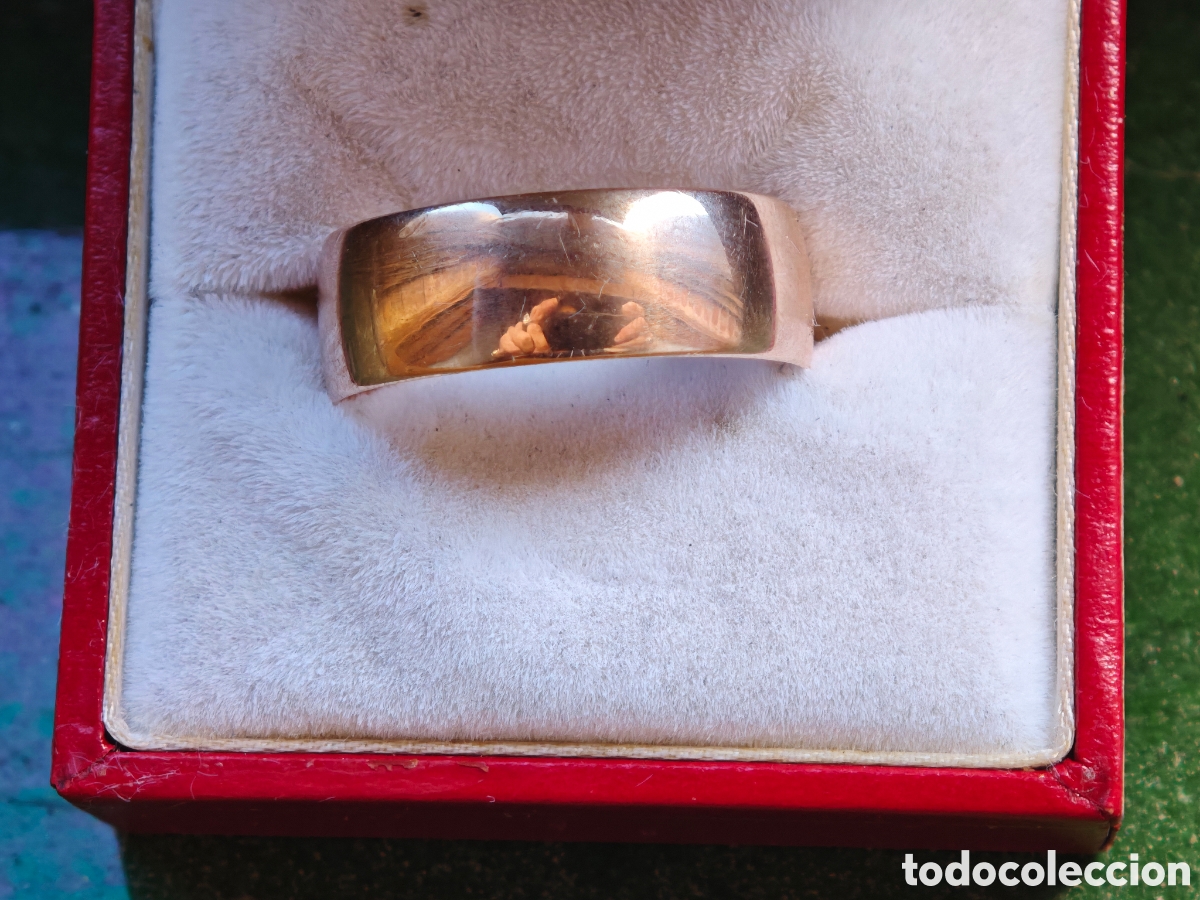Joyeria: Anillo de oro rosa 14 k contraste - Foto 5