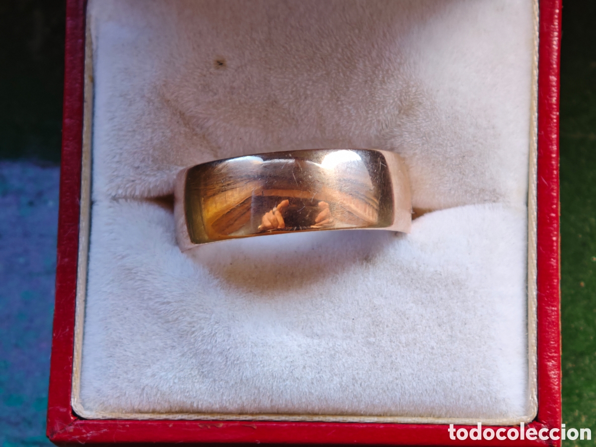 Joyeria: Anillo de oro rosa 14 k contraste - Foto 6